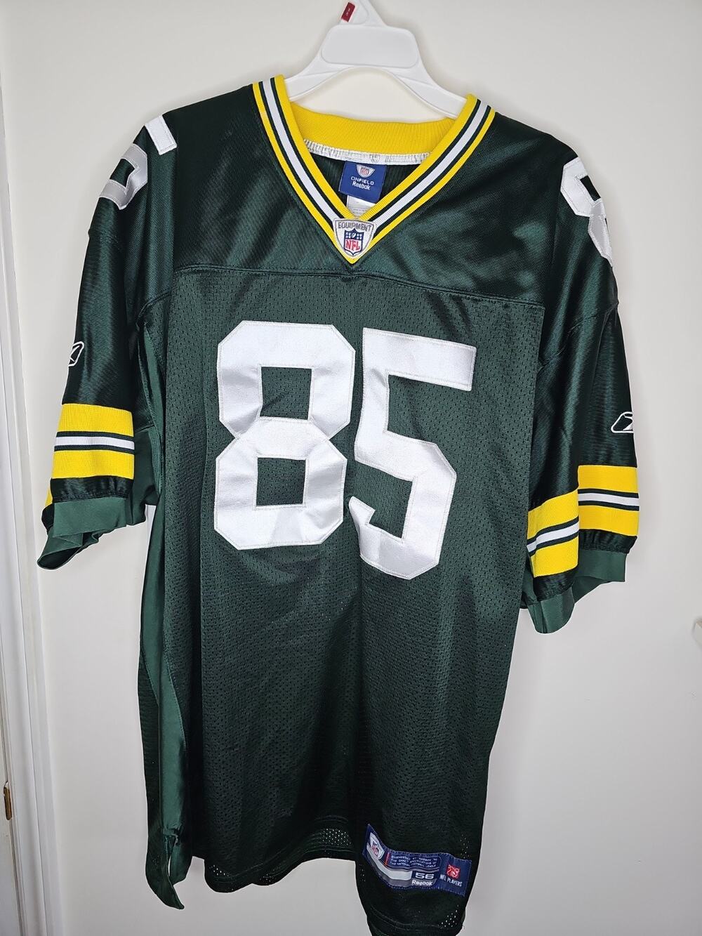 Green Bay Packers Greg Jennings #85 Sewn Reebok On Field Jersey Size 56